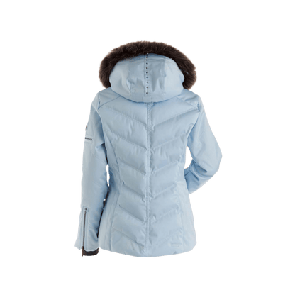 NILS WOMEN'S CERVINIA FAUX FUR PARKA - ICE BLUE - BACK VIEW