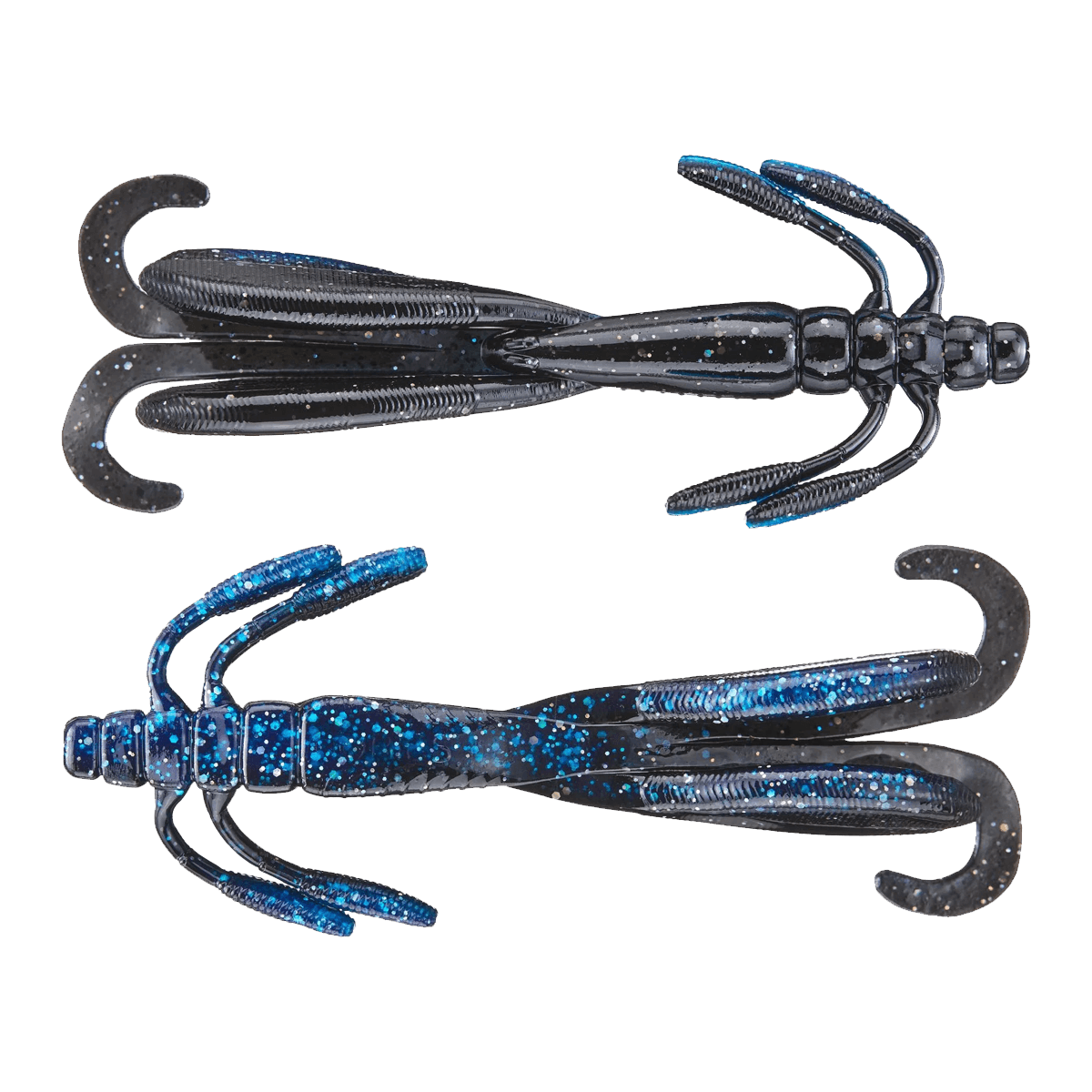 NORIES BIG ESCAPE TWIN CREATURE BAIT 5PK - 5INCH - BLACK BLUE REFLECTION
