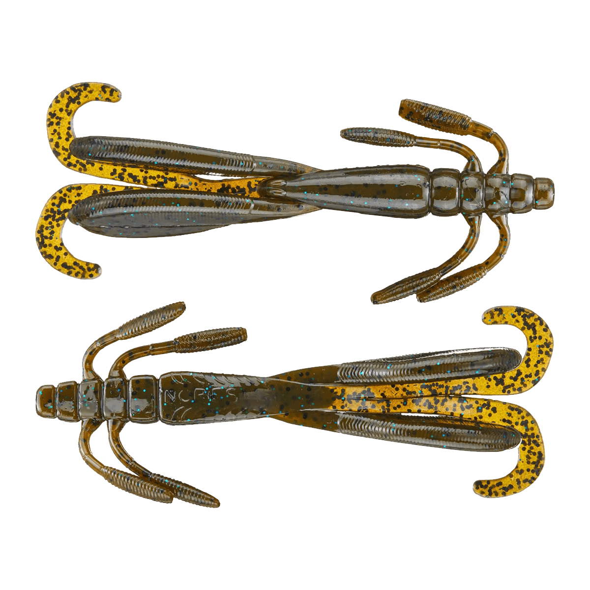 NORIES BIG ESCAPE TWIN CREATURE BAIT 5PK - 5INCH - LIGHT GREEN PUMPKIN BLUE