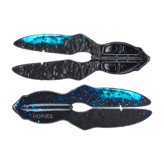 NORIES FG DADDY CREATURE BAIT 4.3 INCH 4PK - BLACK BLUE DADDY