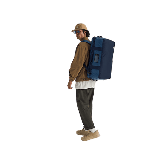 NORTH FACE BASE CAMP VOYAGER DUFFEL 62L - SHADY BLUE/SUMMIT NAVY, BACKPACK VIEW
