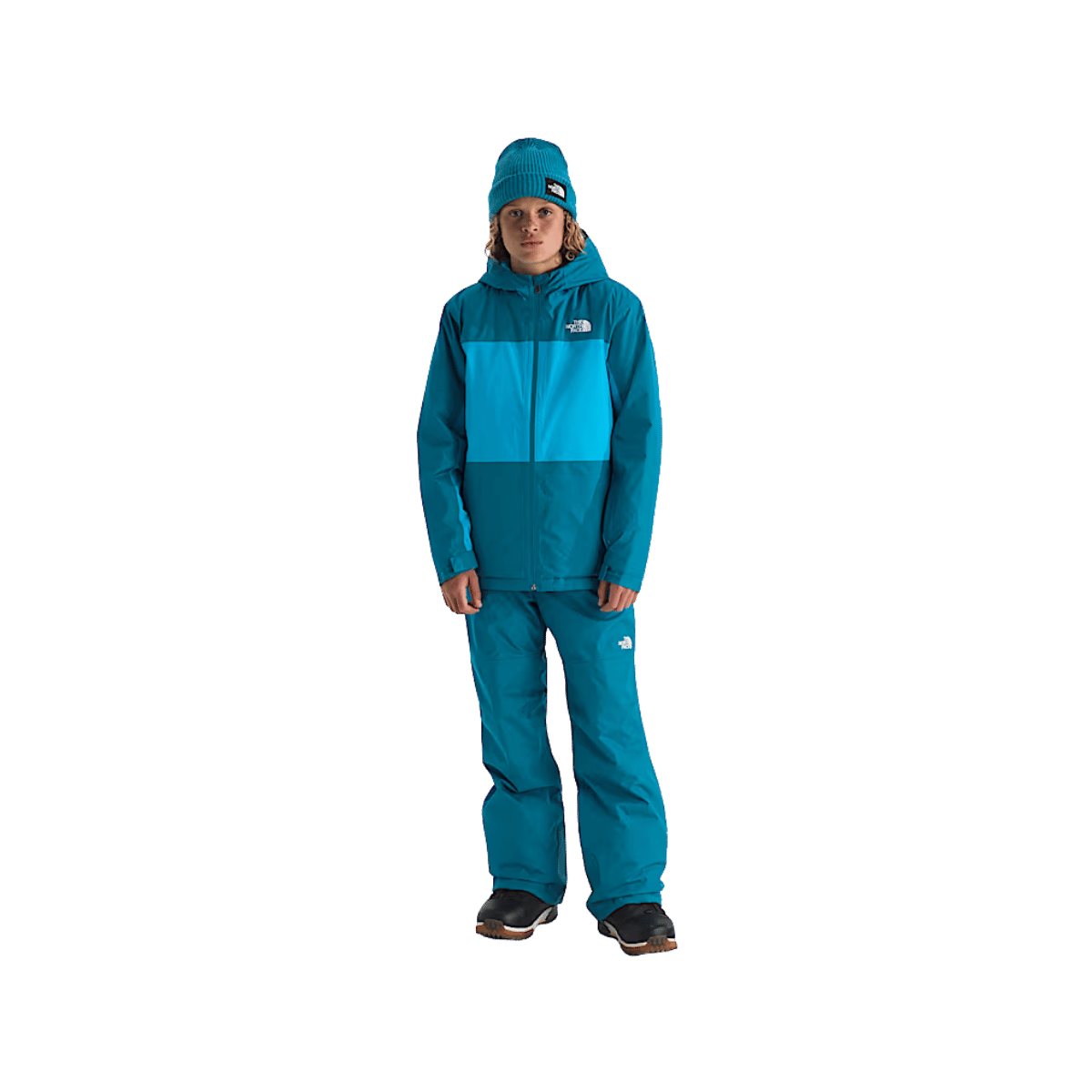 NORTH FACE BOYS FREEDOM INSULATED JACKET - DUSK BLUE/MERIDIAN BLUE, FRONT ANGLE, SM, MD, LG, XL