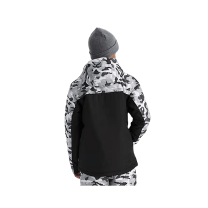 NORTH FACE BOY'S FREEDOM INSULATED JACKET PRINT - SMOKED PEARL/TNF CAMO, BACK ANGLE, SM, MD, LG, XL, XXL