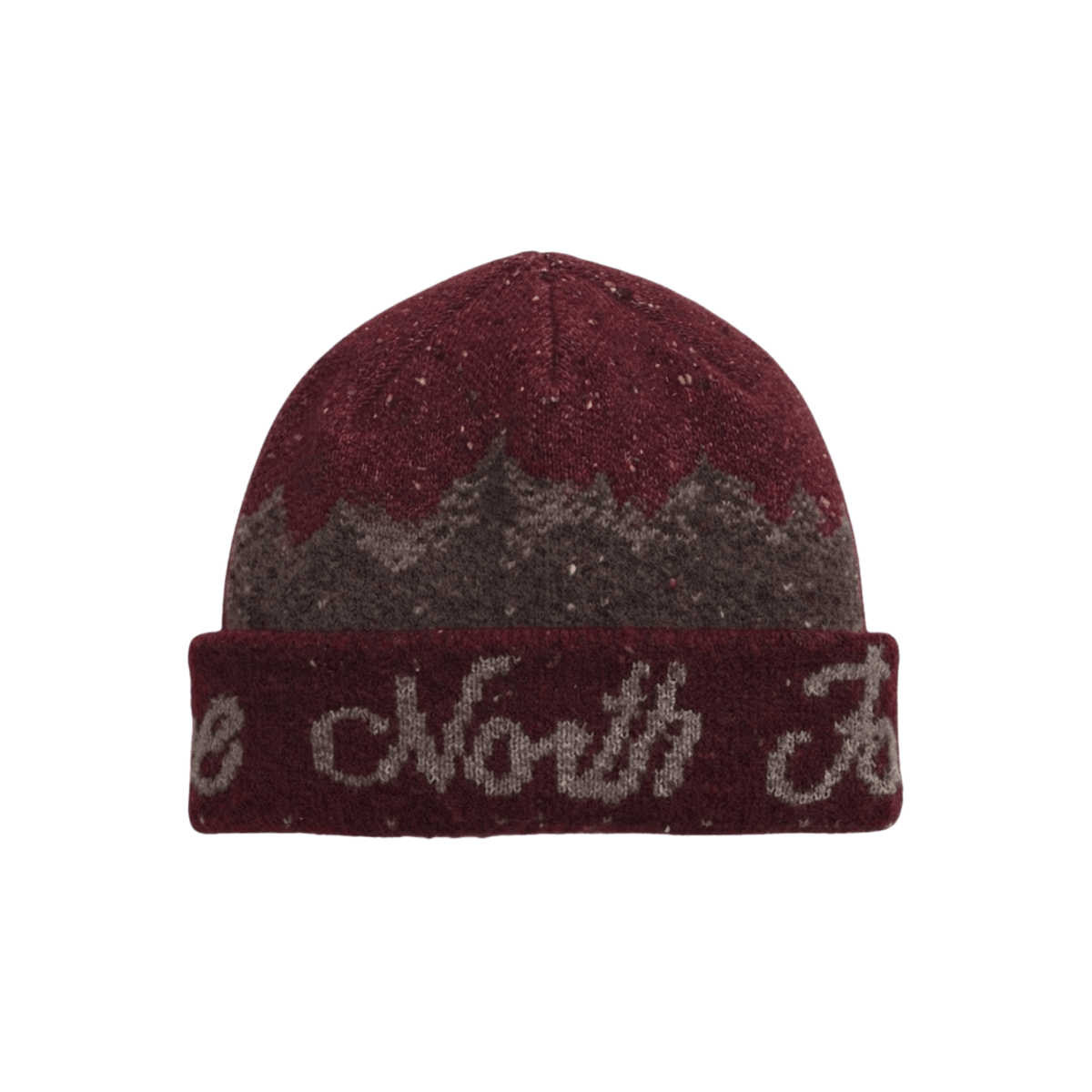NORTH FACE CABIN MOUNTAINSCAPE BEANIE GARNET TIMELESS TAUPE
