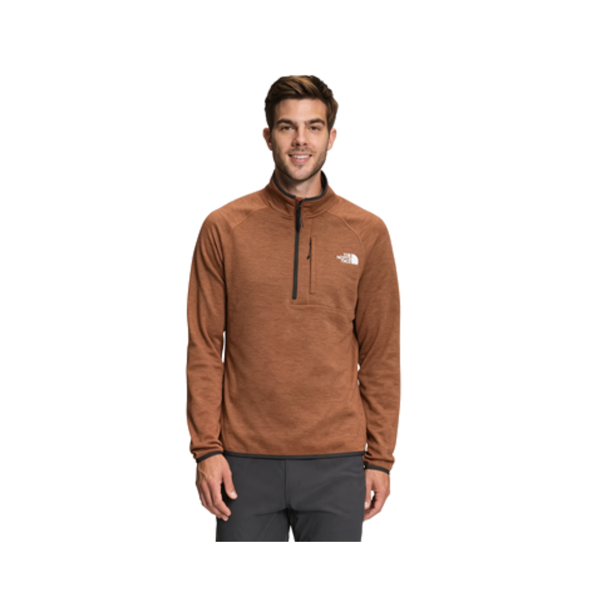 NORTH FACE CANYONLANDS 1/2 ZIP BRANDY BROWN HEATHER