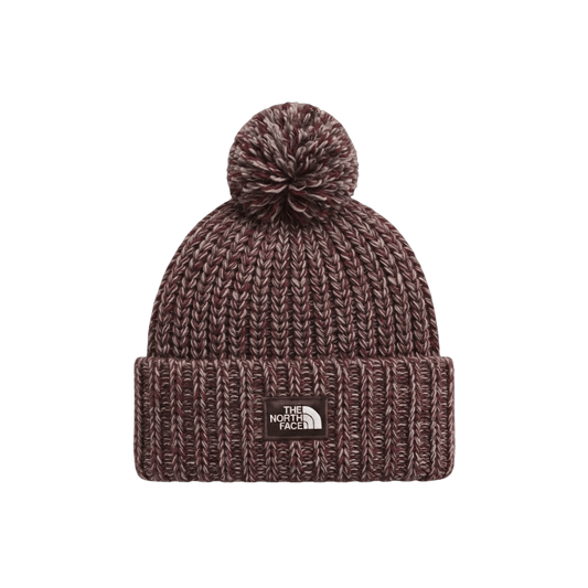 NORTH FACE COZY CHUNKY CABIN BEANIE GARNET TAUPE STONE BROWN