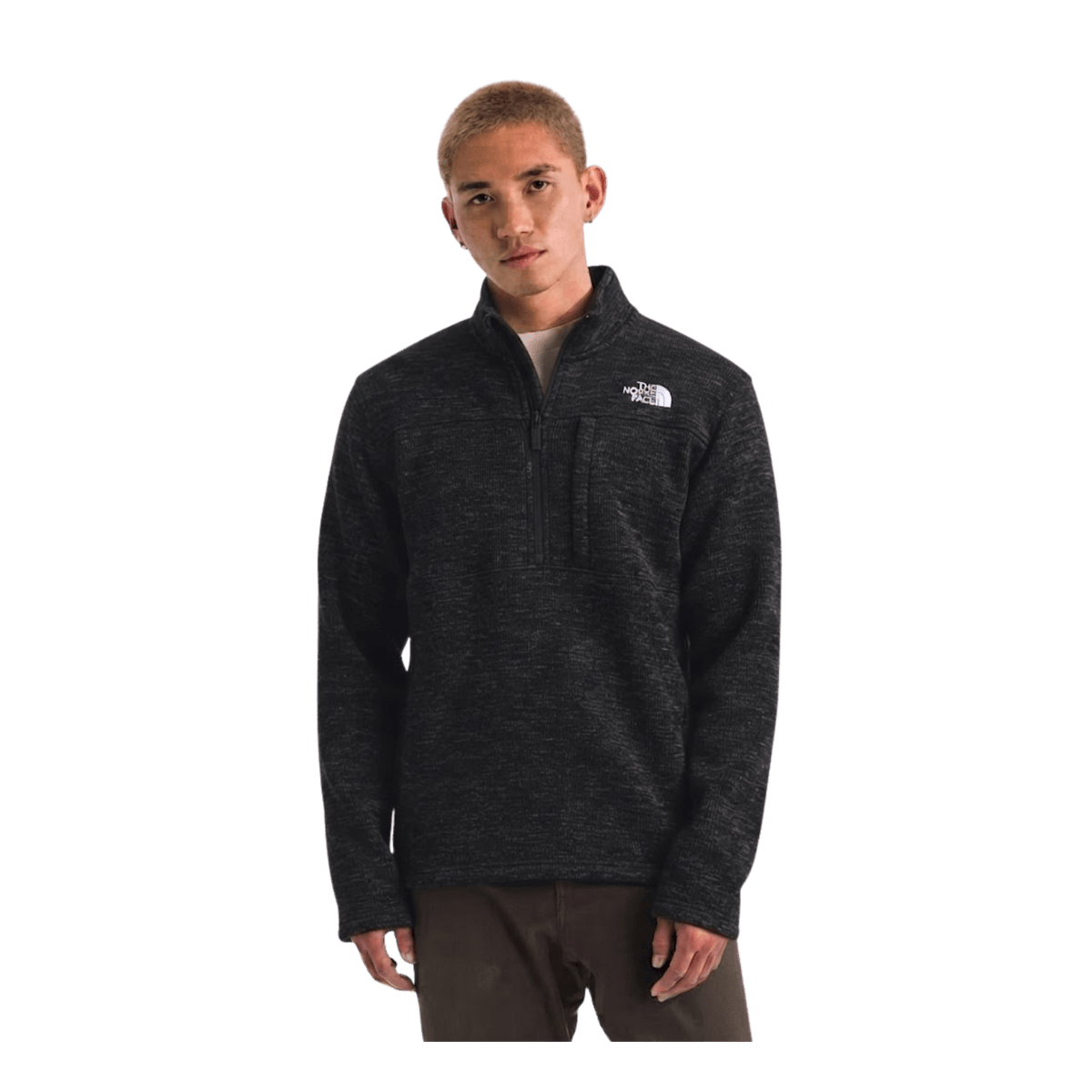 NORTH FACE GORDON LYONS 1/4 ZIP TNF BLACK HEATHER