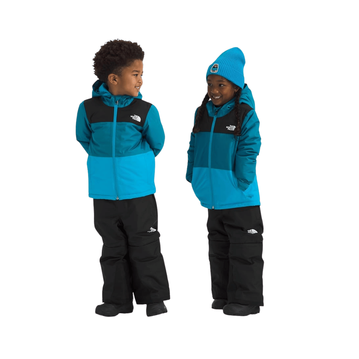 NORTH FACE KID'S FREEDOM INSULATED JACKET - DUSK BLUE/MERIDIAN BLUE, FRONT ANGLE