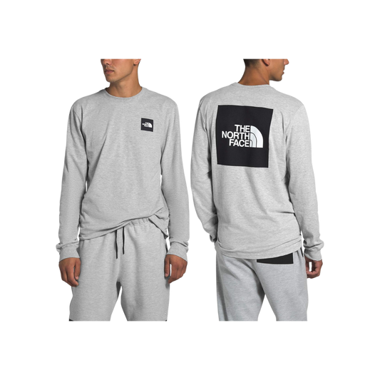 NORTH FACE L/S BOX NSE TEE TNF MED GREY HEATHER