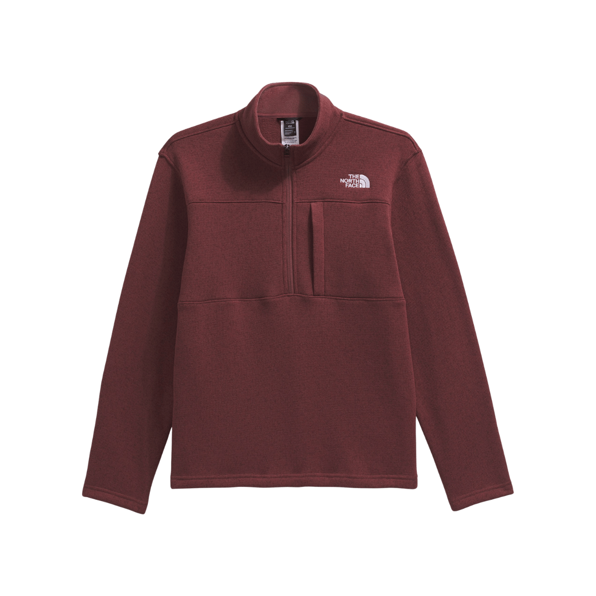 NORTH FACE MEN'S GORDON LYONS 1/4 ZIP - SUMAC HEATHER, FRONT ANGLE, SM, MD, LG, XL, XXL