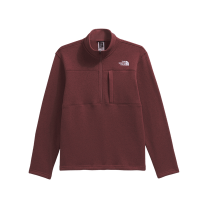 NORTH FACE MEN'S GORDON LYONS 1/4 ZIP - SUMAC HEATHER, FRONT ANGLE, SM, MD, LG, XL, XXL