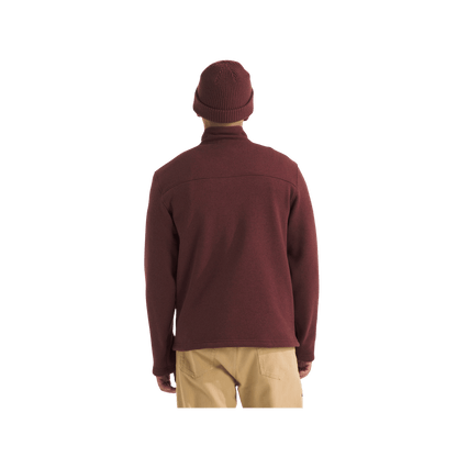 NORTH FACE MEN'S GORDON LYONS 1/4 ZIP - SUMAC HEATHER, BACK ANGLE, SM, MD, LG, XL, XXL