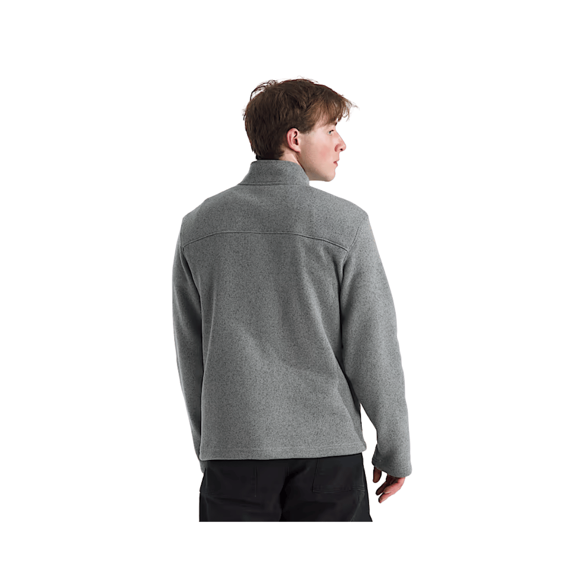 NORTH FACE MEN'S GORDON LYONS 1/4 ZIP - TNF MEDIUM GREY HEATHER, BACK ANGLE, SM, MD, LG, XL, XXL, 3XL
