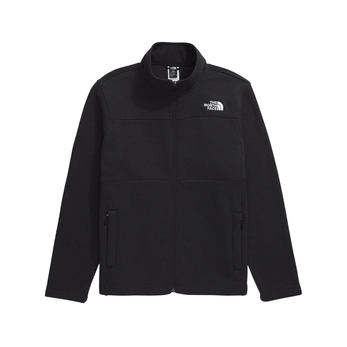 NORTH FACE MEN'S GORDON LYONS FULL ZIP JACKET- TNF BLACK HEATHER, FRONT ANGLE, SM, MD, LG, XL, XXL, 3XL