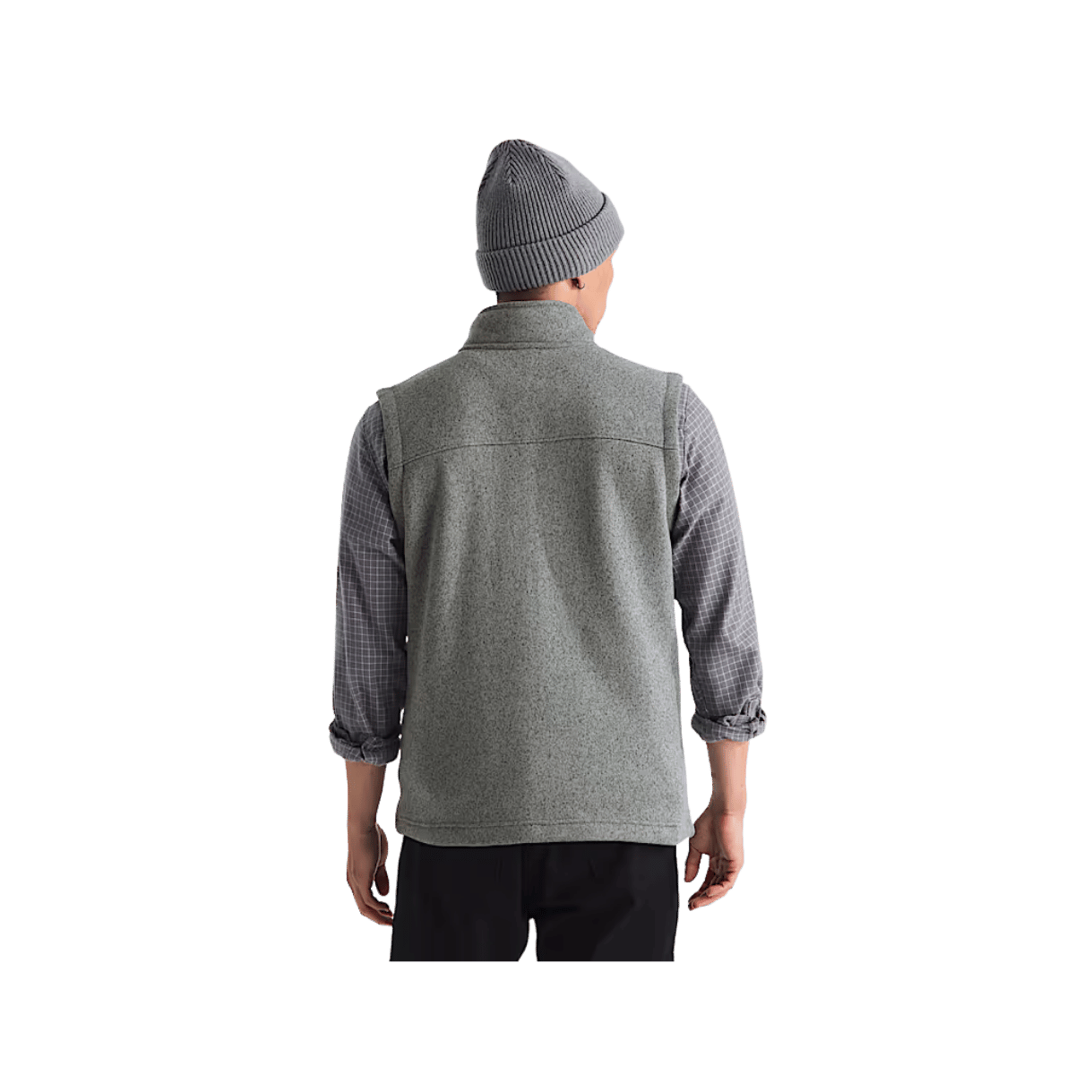 NORTH FACE MEN'S GORDON LYONS VEST - TNF MEDIUM GREY HEATHER, BACK ANGLE, SM, MD, LG, XL, XXL