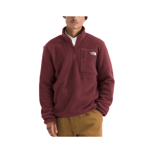 NORTH FACE MEN'S YUMIORI 1/4 ZIP - SUMAC, FRONT ANGLE, SM, MD, LG, XL, XXL