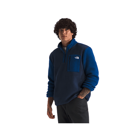 NORTH FACE MEN'S YUMIORI 1/4 ZIP - SUMMIT NAVY/ESTATE BLUE, FRONT ANGLE, SM, MD, LG, XL, XXL