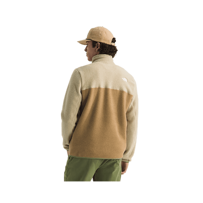 NORTH FACE MEN'S YUMIORI 1/4 ZIP - UTILITY BROWN/KHAKI STONE/BARK MIST, BACK ANGLE, SM, MD, LG, XL, XXL