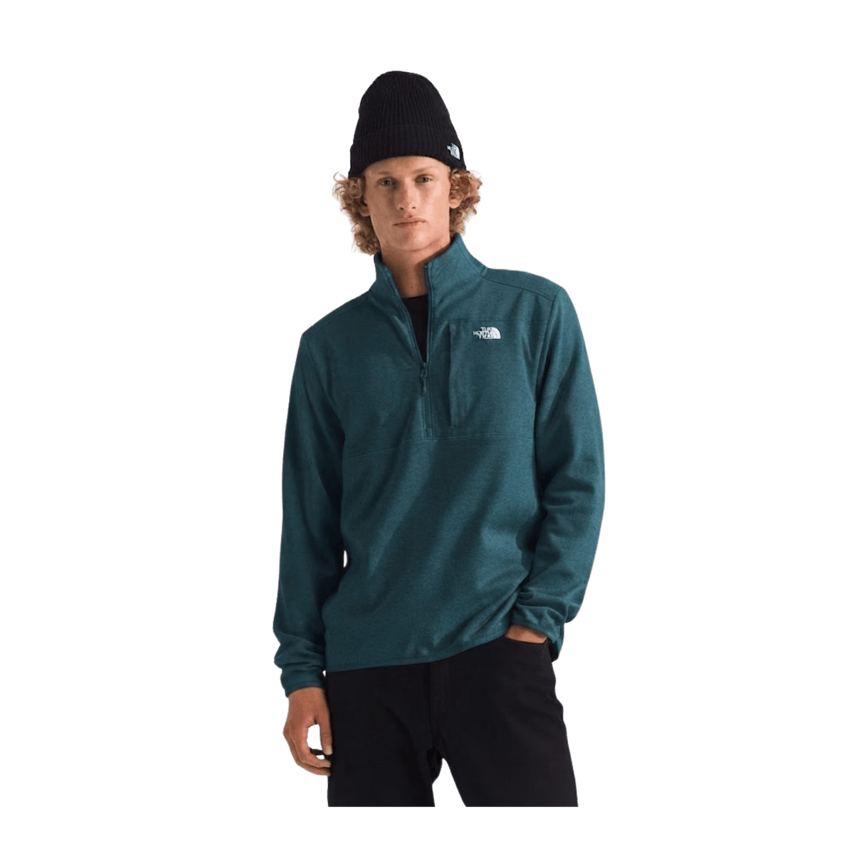 NORTH FACE PERFORMANCE FLEECE 1/4 ZIP PACIFIC TEAL DARK HEATHER