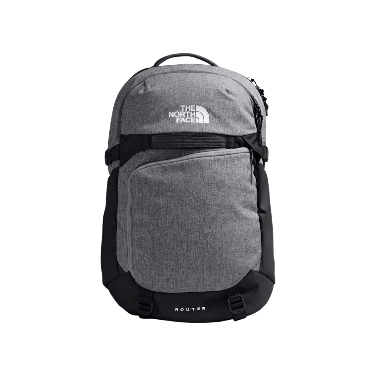 NORTH FACE ROUTER BACKPACK GRAY HEATHER TNF BLACK