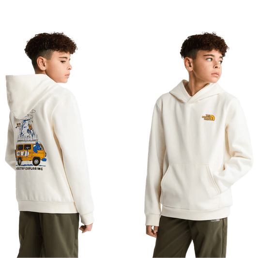 NORTH FACE TEEN BOYS OUTDOOR REG HOODIE WHITE DUNE