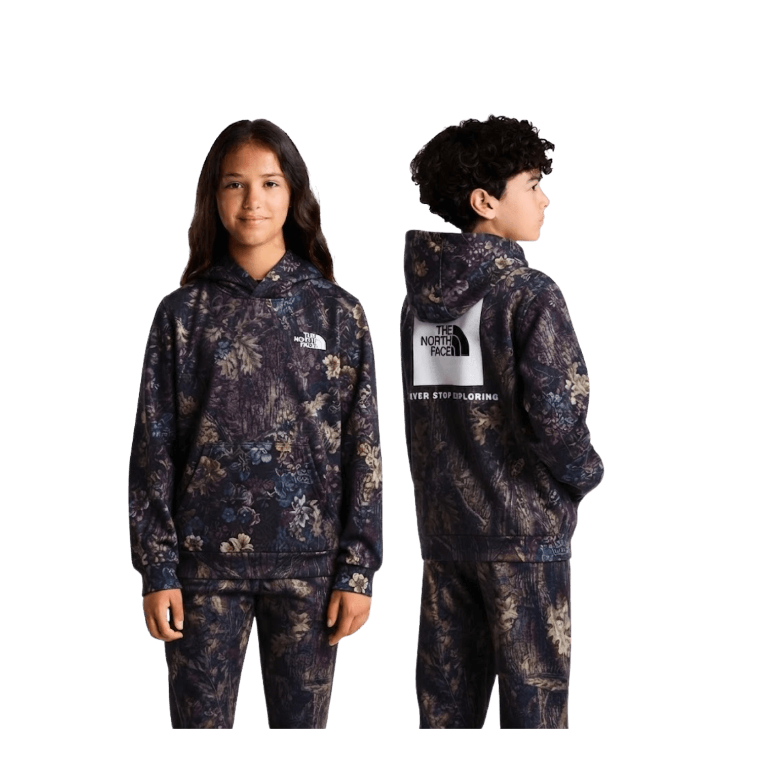 NORTH FACE TEEN EVOLUTION BOX NSE PO HOOD NIGHT GREEN OAK 