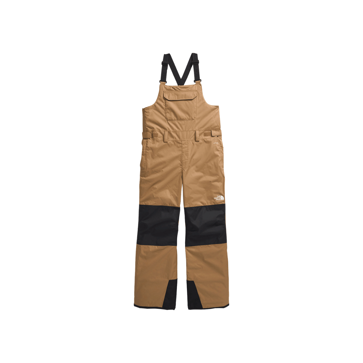 NORTH FACE TEEN FREEDOM INSULATED BIB - UTILITY BROWN, FRONT ANGLE, SM, MD, LG, XL, XXL