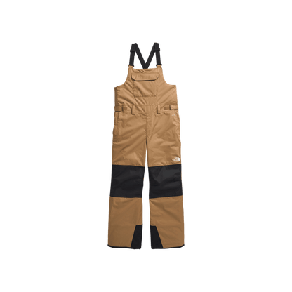 NORTH FACE TEEN FREEDOM INSULATED BIB - UTILITY BROWN, FRONT ANGLE, SM, MD, LG, XL, XXL