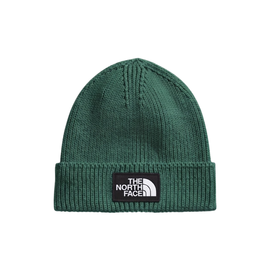 NORTH FACE TNF LOGO BOX CUFFED BEANIE BOTTLE GREEN