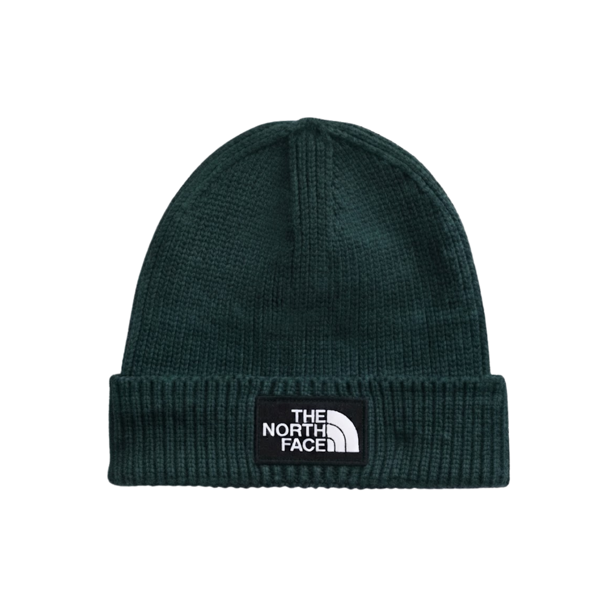 NORTH FACE TNF LOGO BOX CUFFED BEANIE BOTTLE GREEN