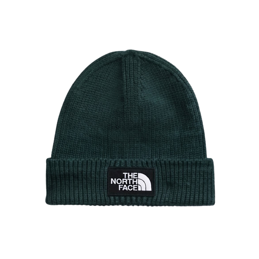 NORTH FACE TNF LOGO BOX CUFFED BEANIE BOTTLE GREEN