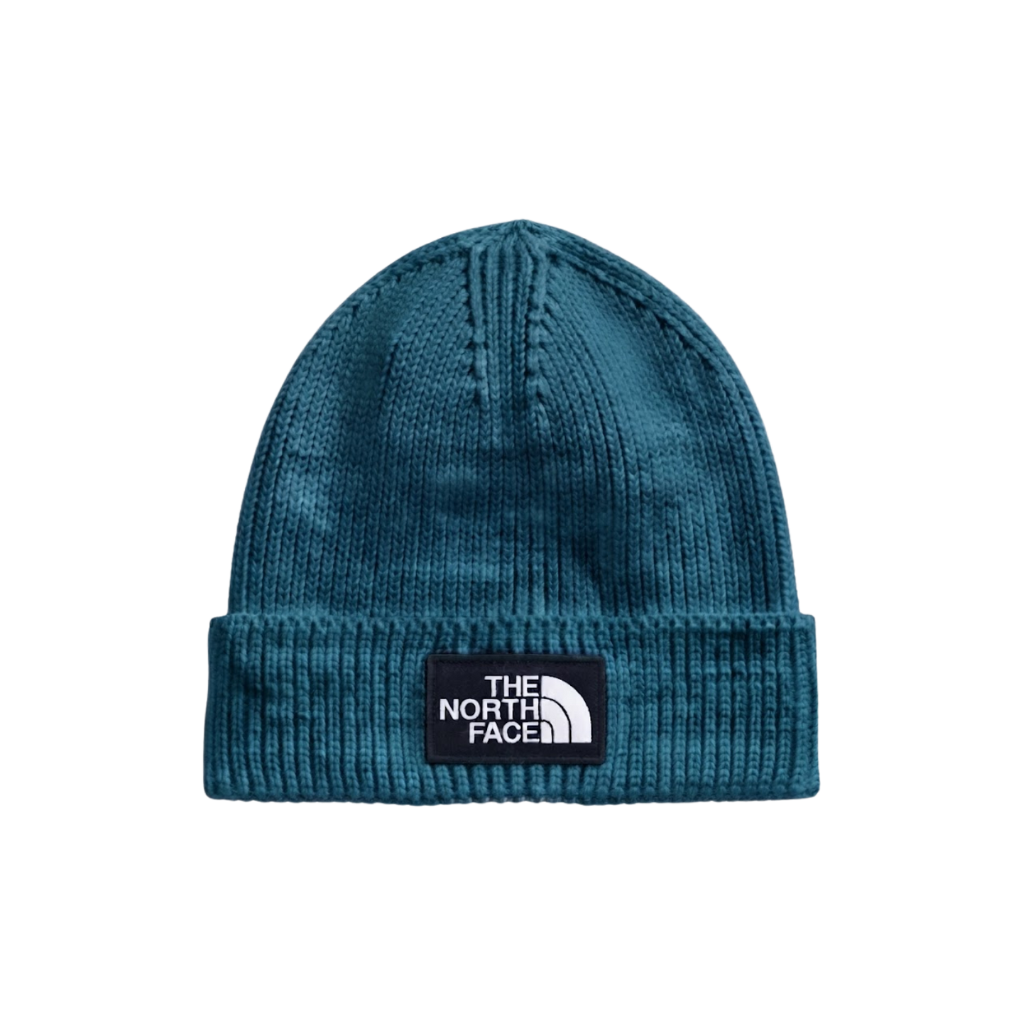 NORTH FACE TNF LOGO BOX CUFFED BEANIE RSTRTVE TEAL