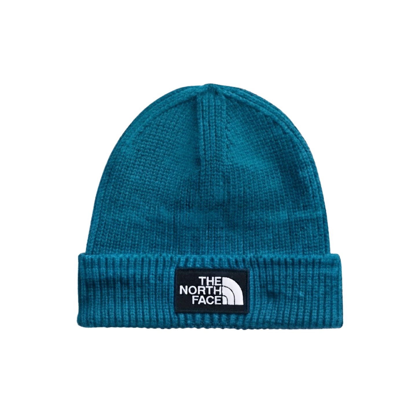 NORTH FACE TNF LOGO BOX CUFFED BEANIE RESTIRATIVE TEAL