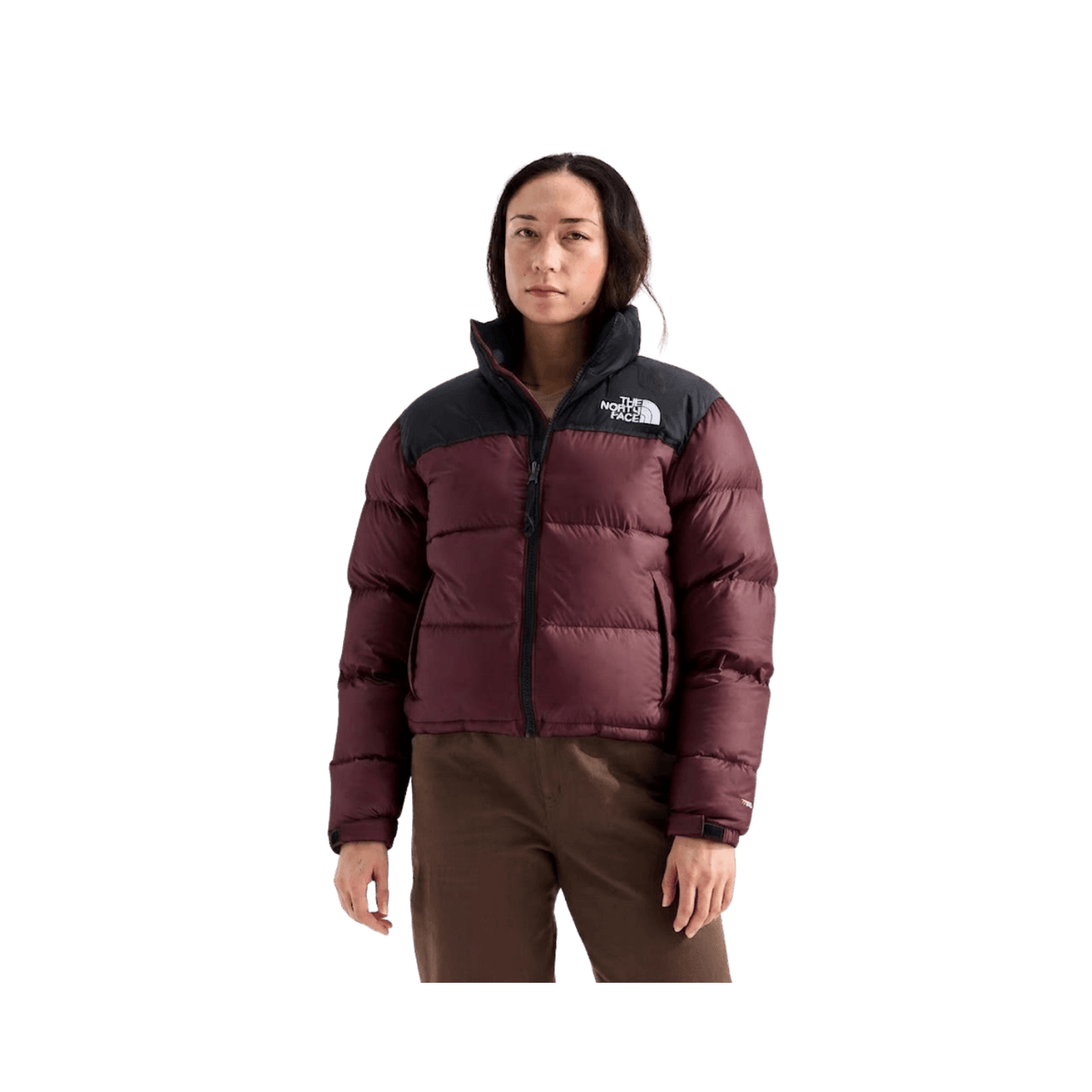 NORTH FACE WOMEN'S 1996 RETRO NUPTSE JACKET- BURGUNDY/BLACK