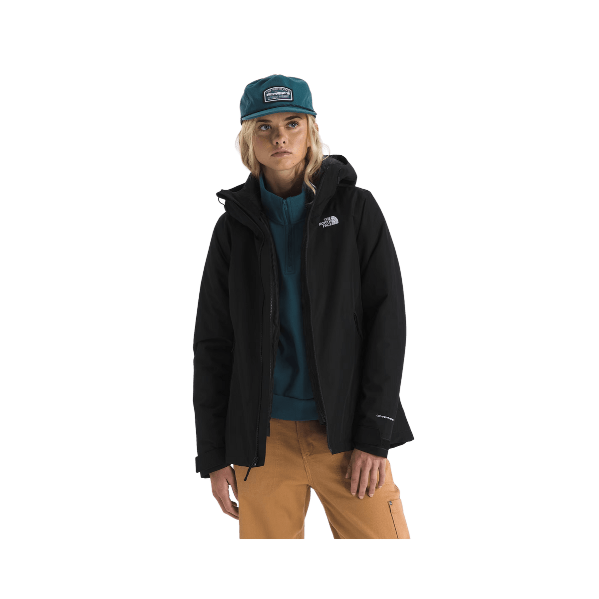 NORTH FACE WOMEN'S CARTO MONO TRICLIMATE HOODED JACKET- BLACK