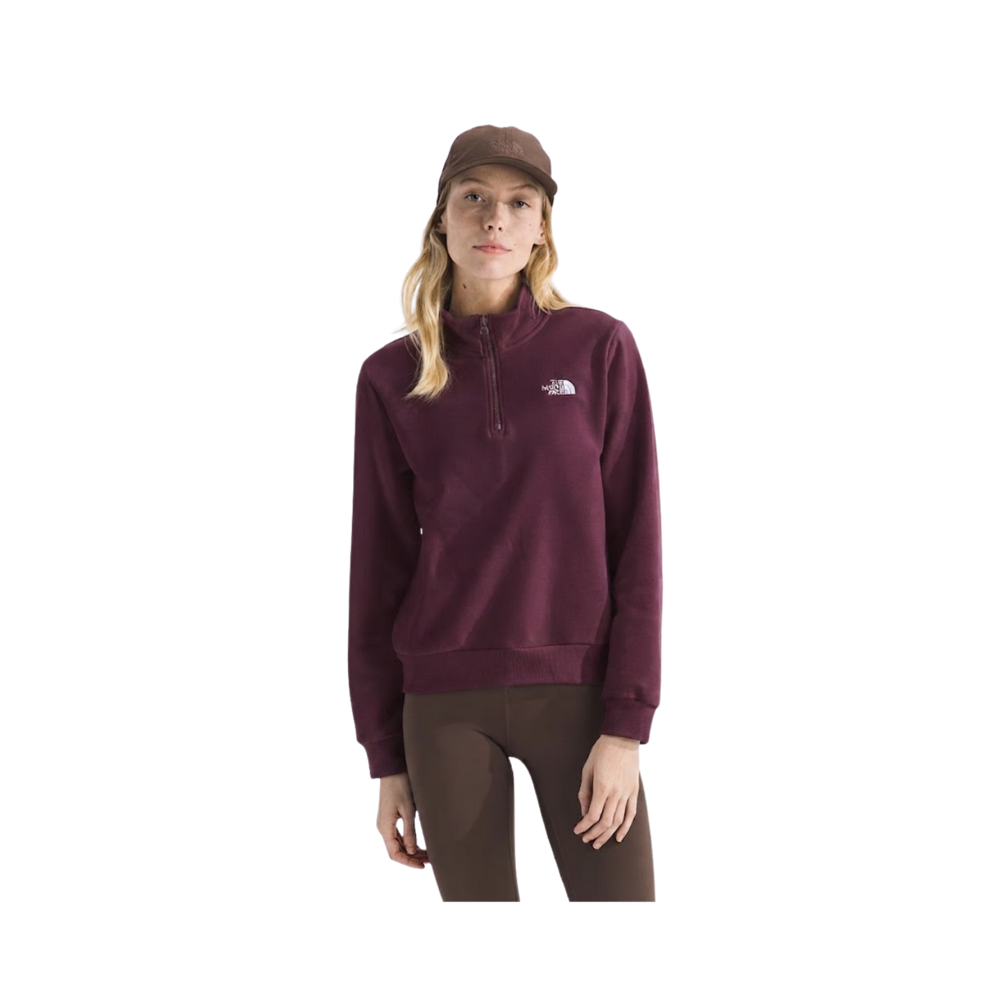 NORTH FACE W EVLTN SIMPLE DOME 1/4 ZIP BURGUNDY CRUSH