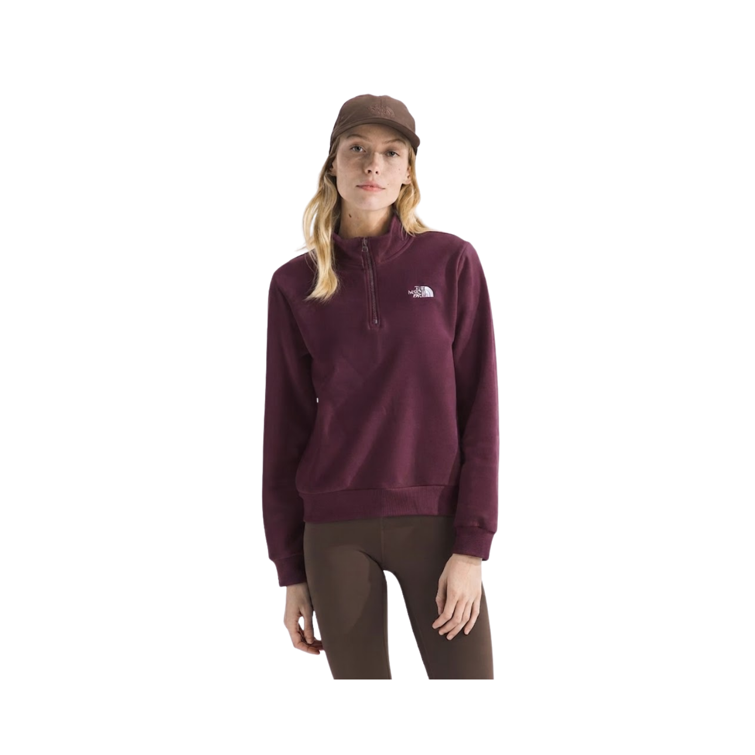 NORTH FACE W EVLTN SIMPLE DOME 1/4 ZIP BURGUNDY CRUSH