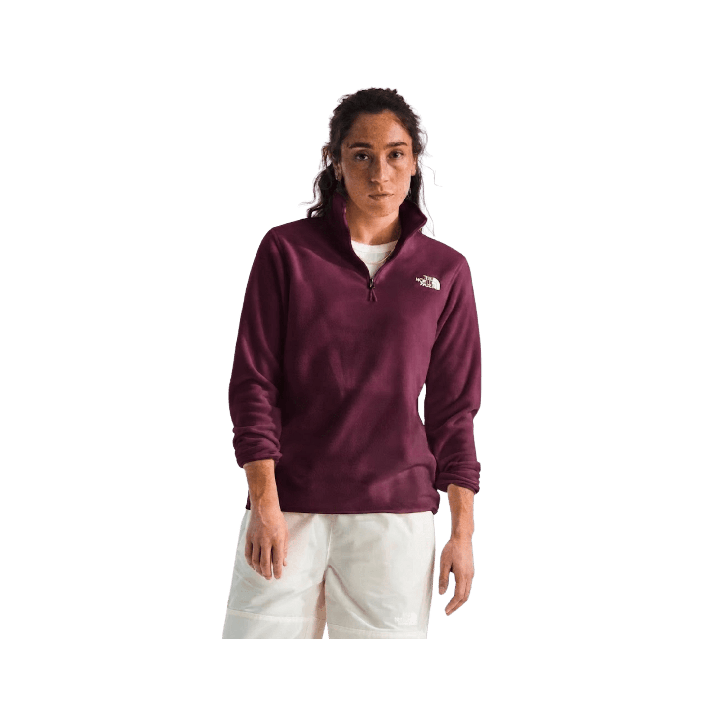 NORTH FACE W GLACIER FLEECE 1/4 ZIP JKT BURGUNDY CRUSH