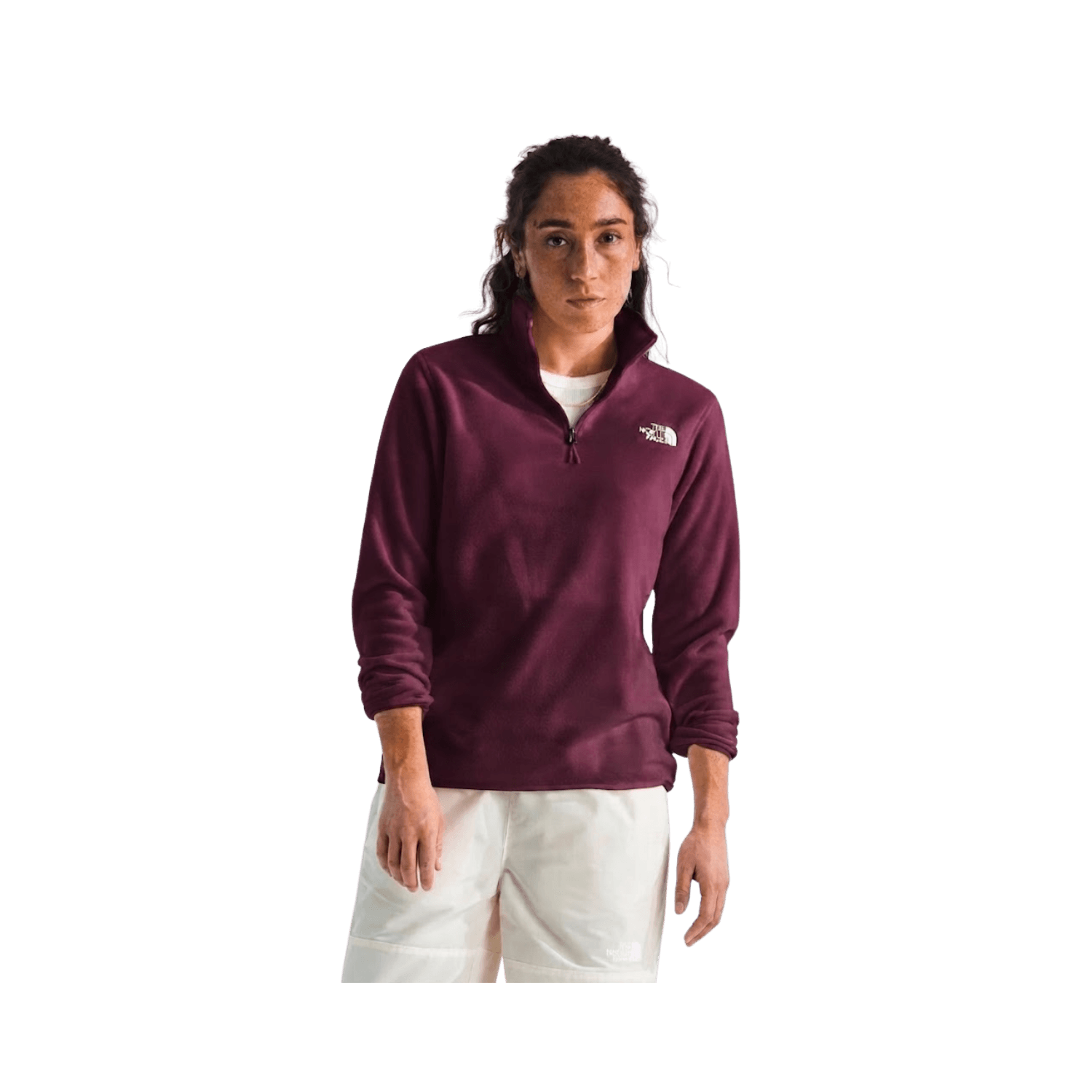 NORTH FACE W GLACIER FLEECE 1/4 ZIP JKT BURGUNDY CRUSH