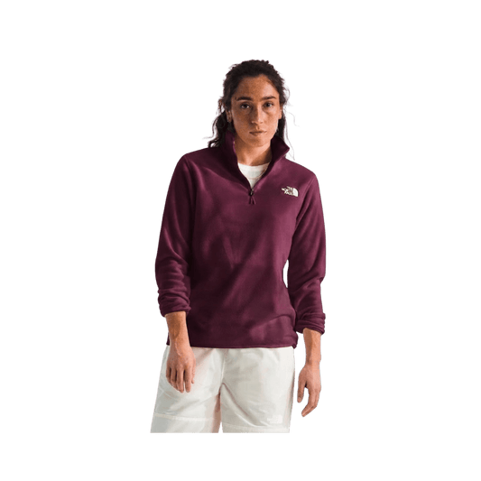 NORTH FACE W GLACIER FLEECE 1/4 ZIP JKT BURGUNDY CRUSH