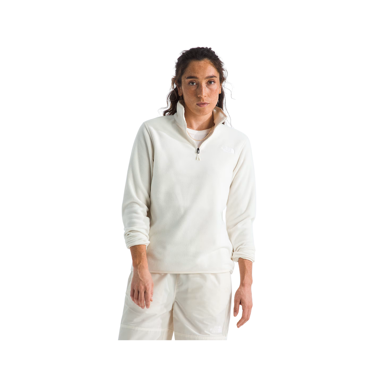 NORTH FACE W GLACIER FLEECE 1/4 ZIP JKT WHITE DUNE