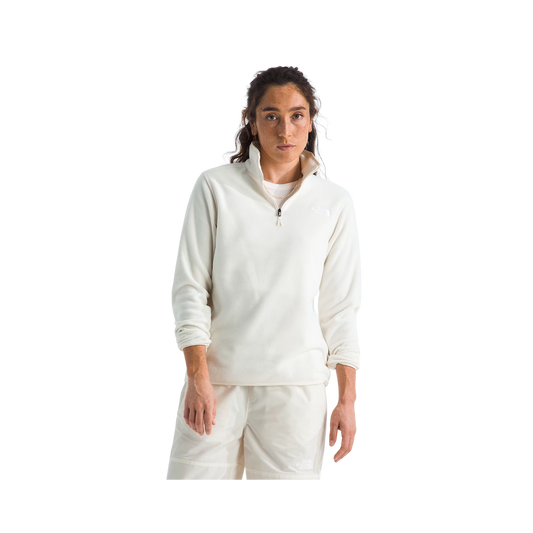 NORTH FACE W GLACIER FLEECE 1/4 ZIP JKT WHITE DUNE