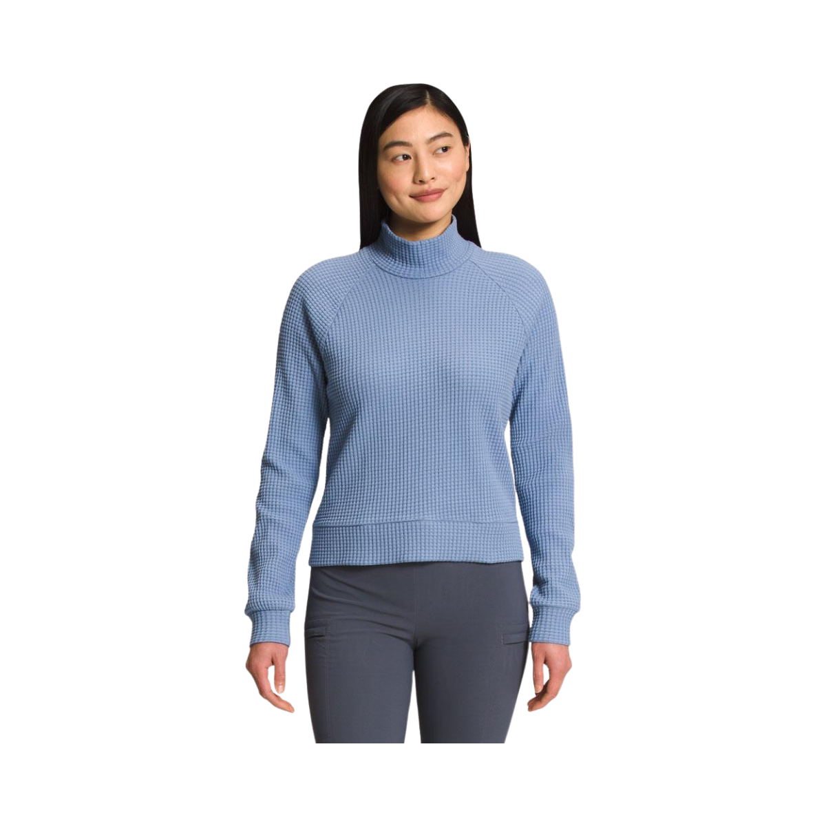 NORTH FACE W L/S MOCK NECK CHABOT FOLK BLUE