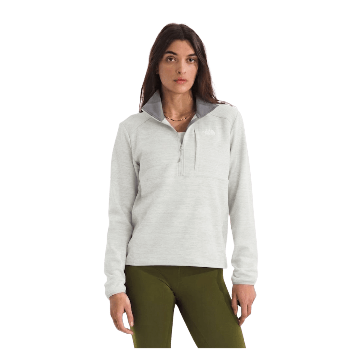 NORTH FACE W PERFORMANCE FLEECE 1/4 ZIP GLACIER LIGHT HEATHER