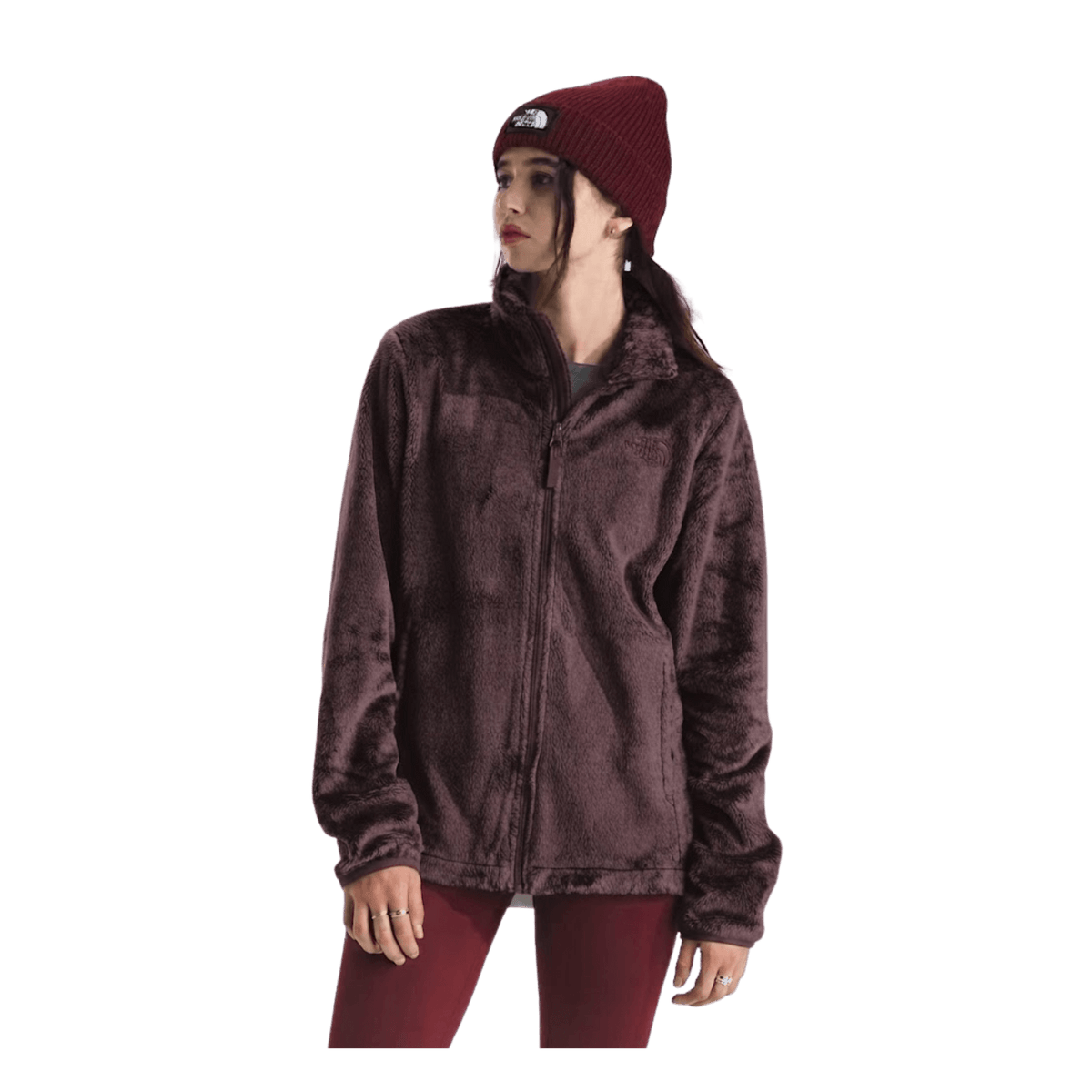NORTH FACE W PERFORMANCE FLEECE FZ JKT DARK HEATHER GARNET HEATHER