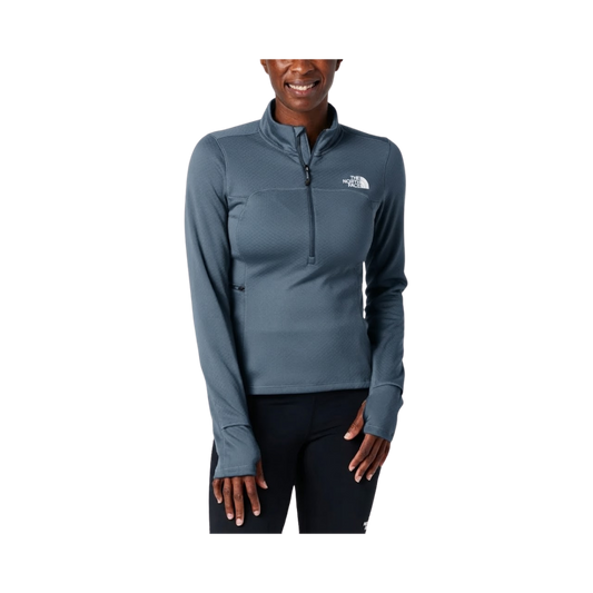 NORTH FACE W PRINTED WINTER WARM 1/4 ZIP SHADY BLUE