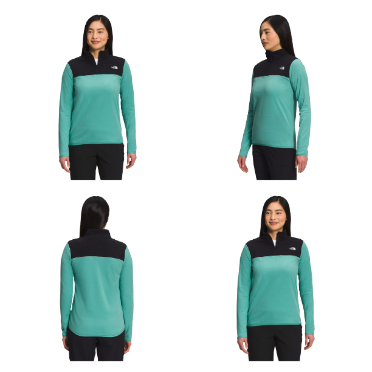 NORTH FACE W TKA GLACIER 1/4 ZIP TNF BLACK WASABI