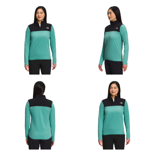NORTH FACE W TKA GLACIER 1/4 ZIP TNF BLACK WASABI