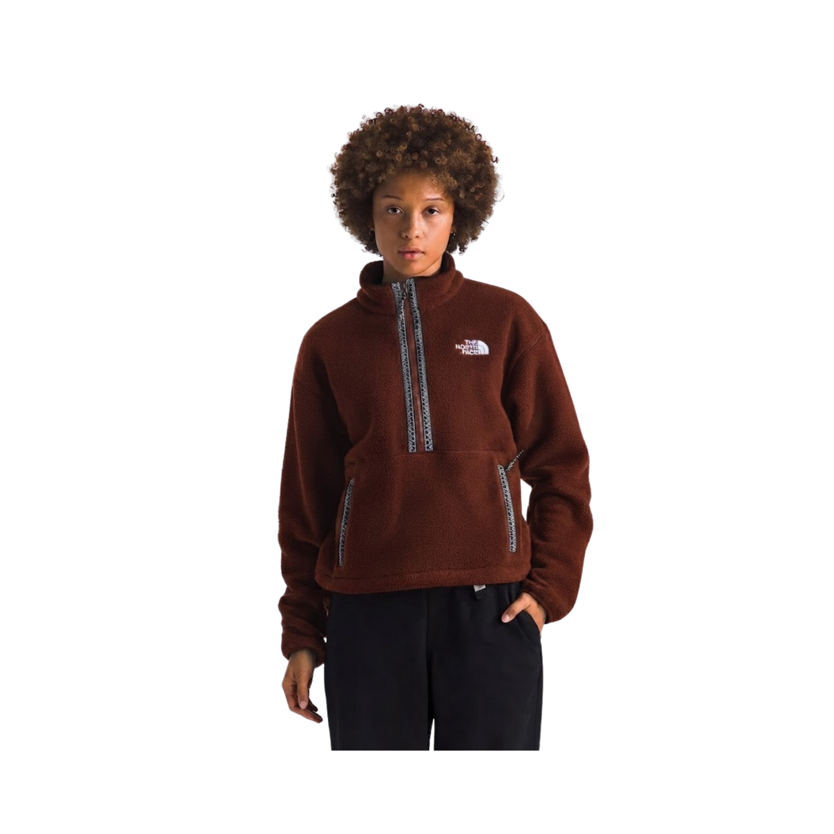 NORTH FACE W TNF FLEESKI 1/4 ZIP PO DARK CHESTNUT