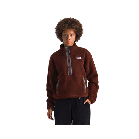 NORTH FACE W TNF FLEESKI 1/4 ZIP PO DARK CHESTNUT